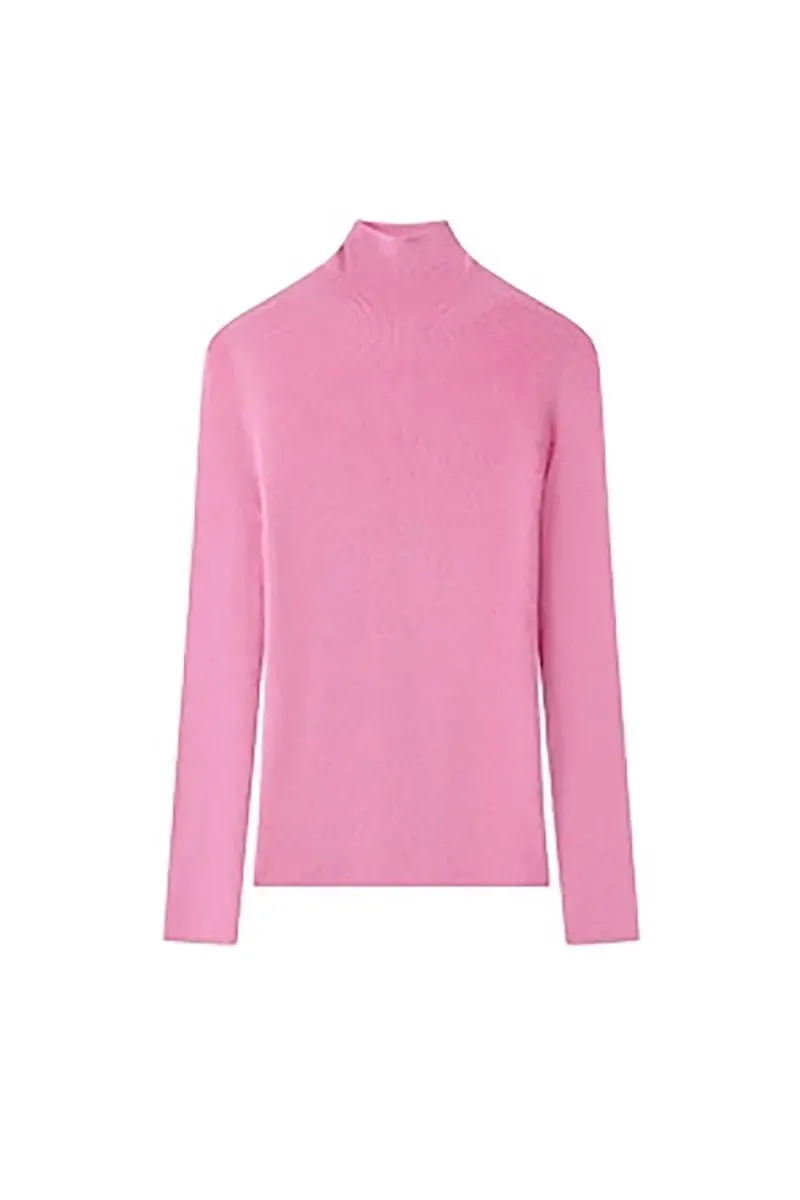 100 Merino Wool Seamless Knit Mock Neck Sweater