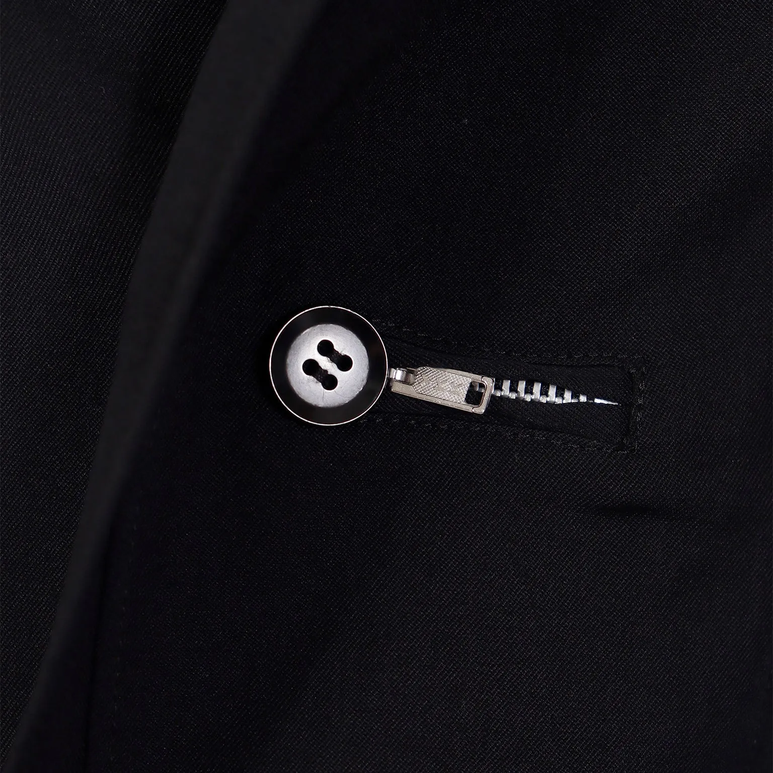 2000s Yohji Yamamoto Black Jacket w Zipper Button Holes & Pockets