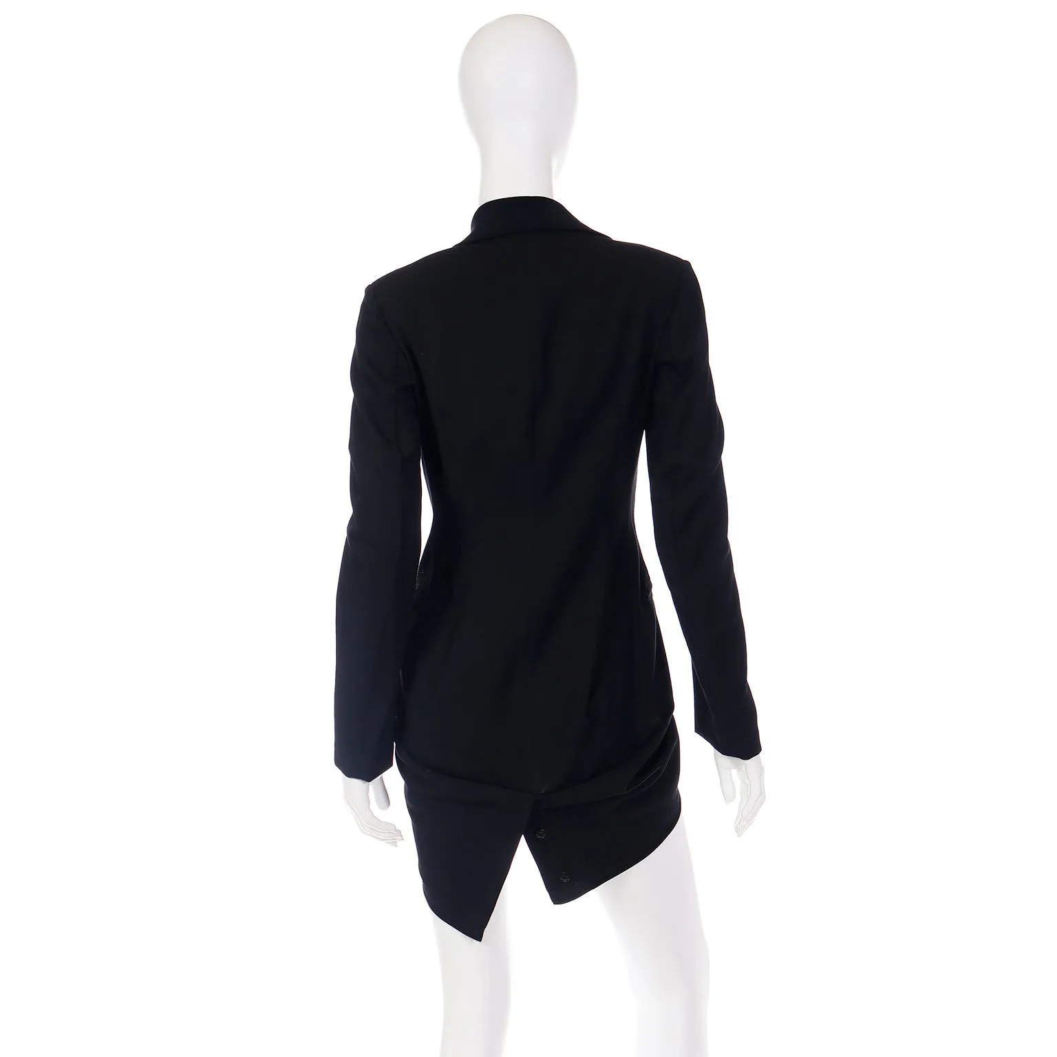 2000s Yohji Yamamoto Black Jacket w Zipper Button Holes & Pockets