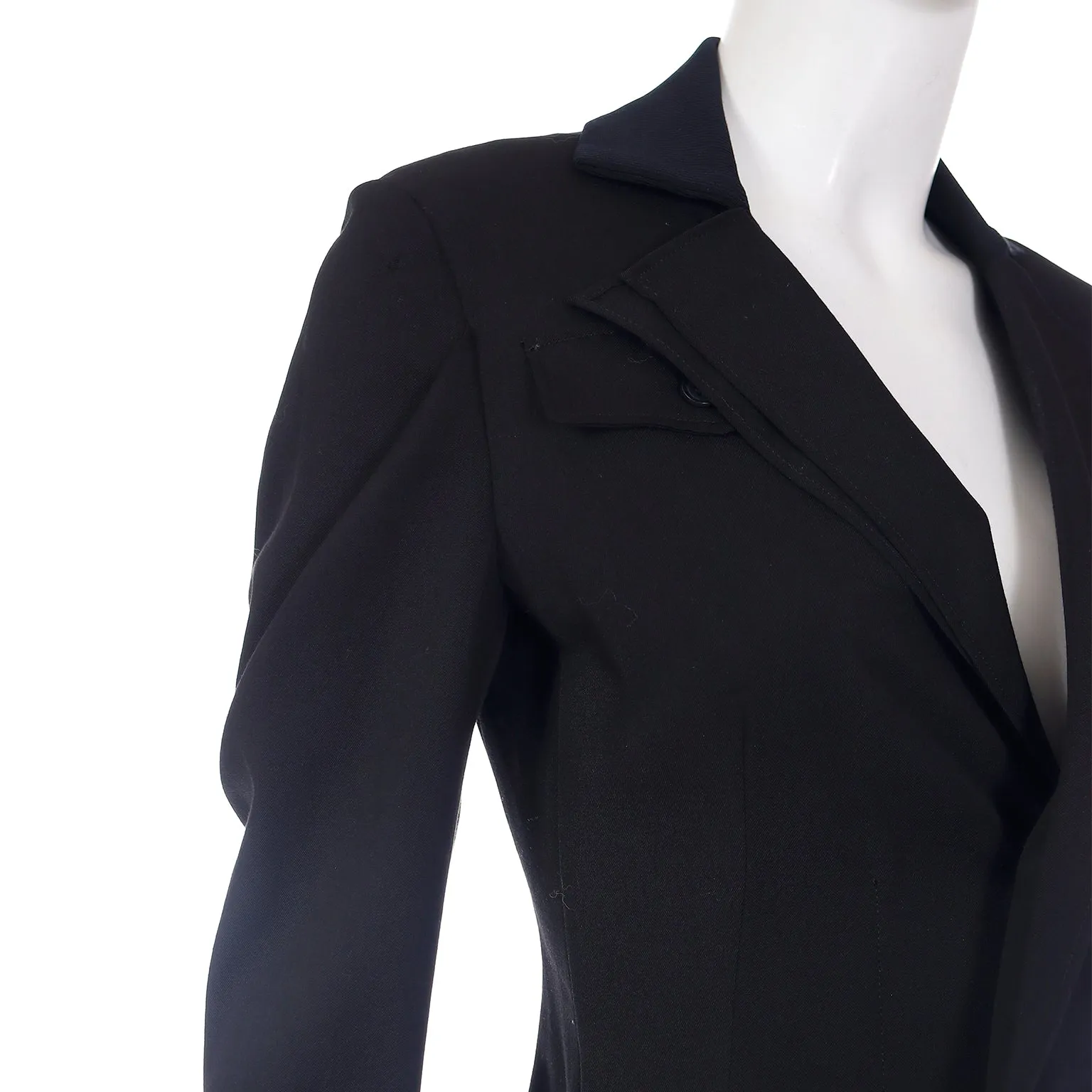 2000s Yohji Yamamoto Black Jacket w Zipper Button Holes & Pockets