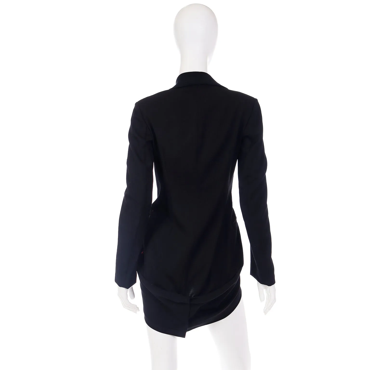 2000s Yohji Yamamoto Black Jacket w Zipper Button Holes & Pockets