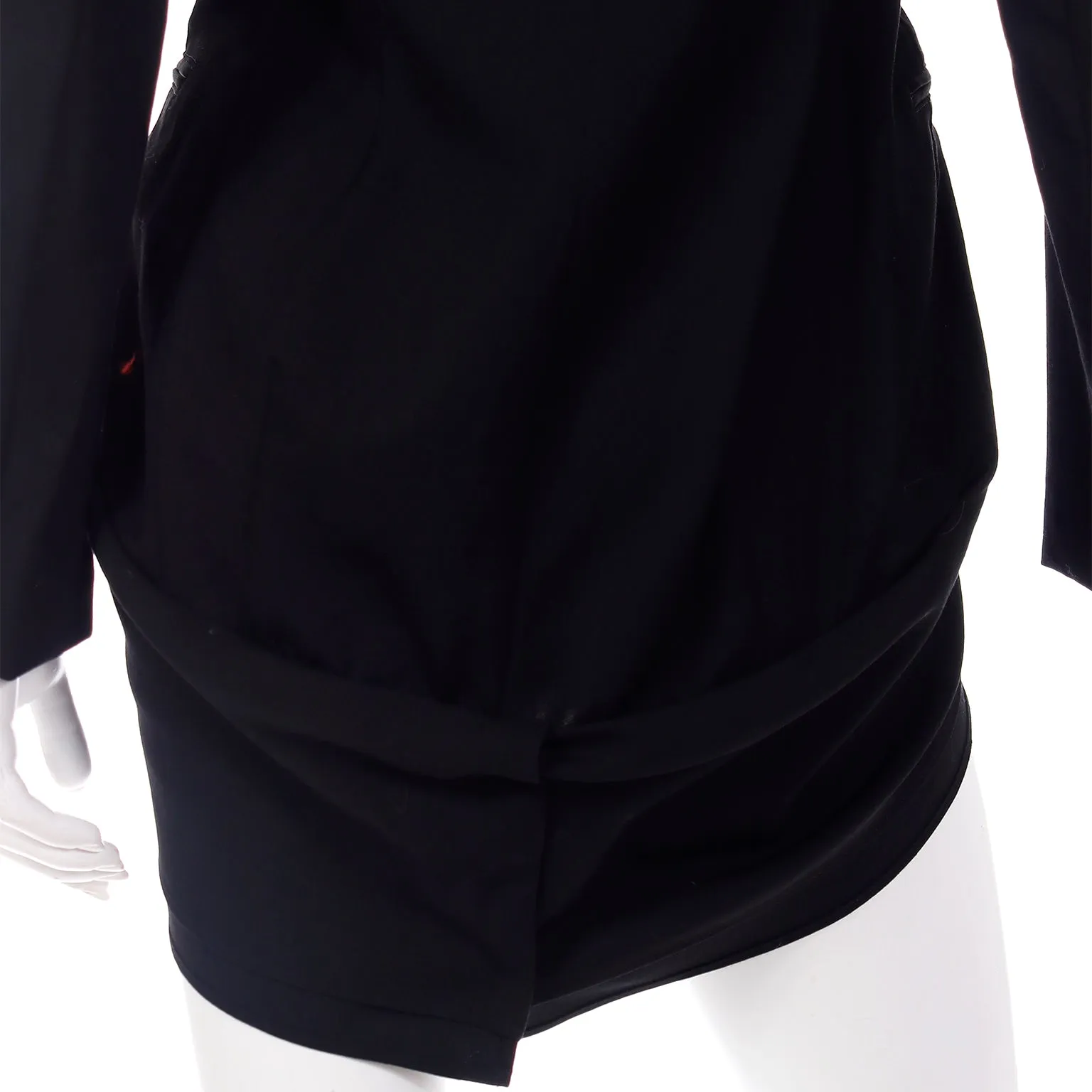 2000s Yohji Yamamoto Black Jacket w Zipper Button Holes & Pockets