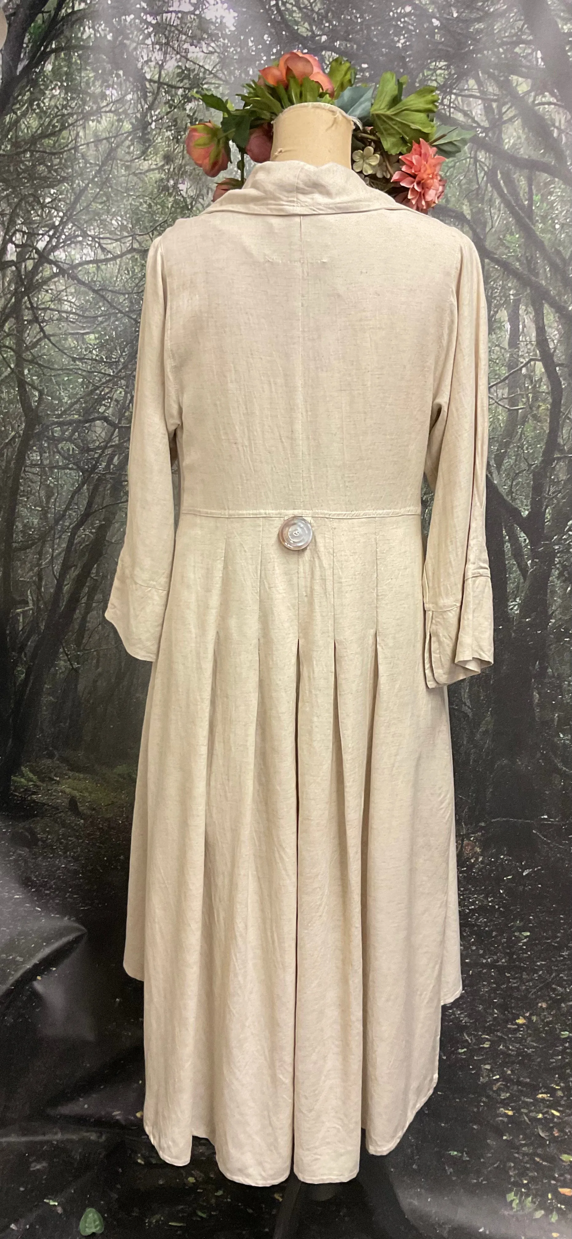 #5321 Long Beige linen coat