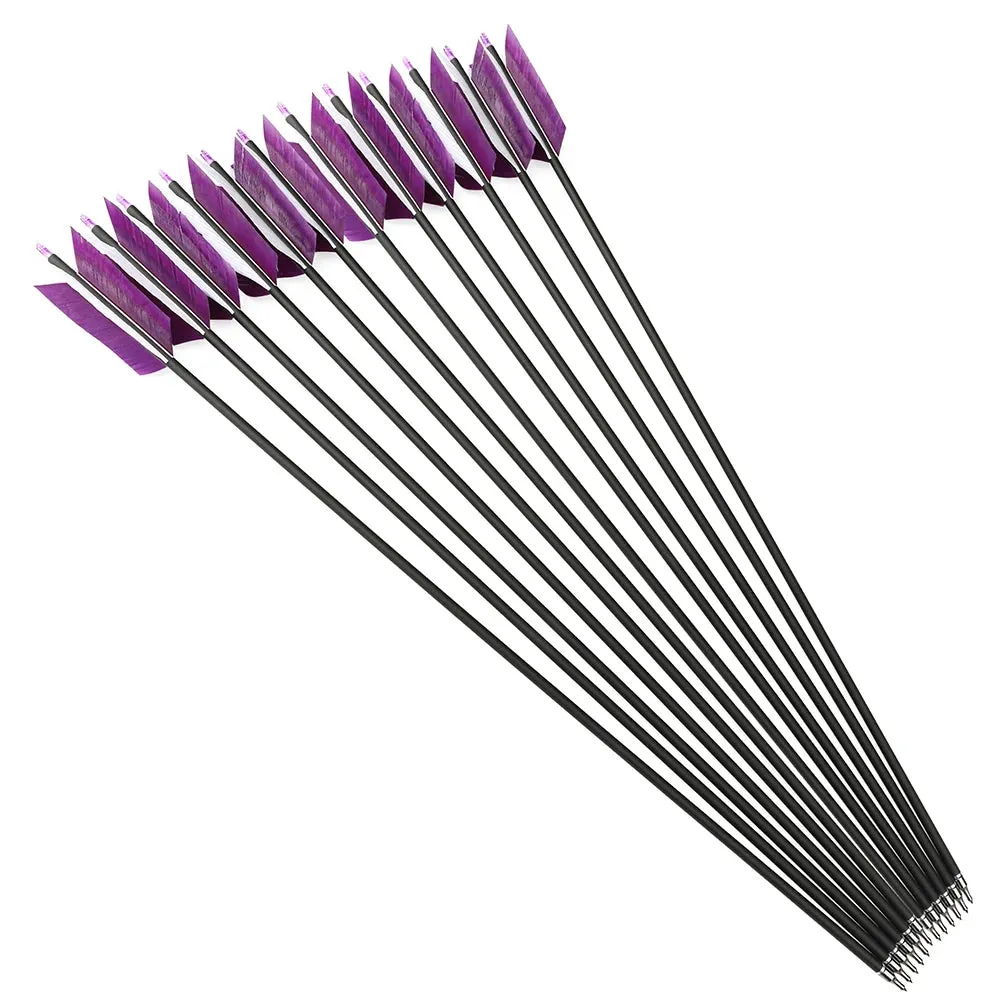 6/12pcs 31.6" Archery Carbon Arrow Spine 500 Mix Carbon Shaft