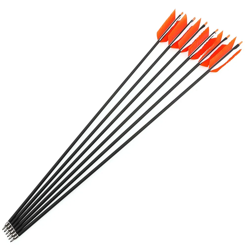 6/12pcs 31.6" Archery Carbon Arrow Spine 500 Mix Carbon Shaft