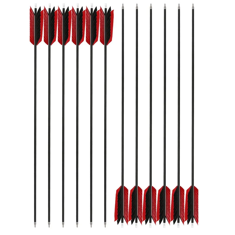 6/12pcs 31.6" Archery Carbon Arrow Spine 500 Mix Carbon Shaft