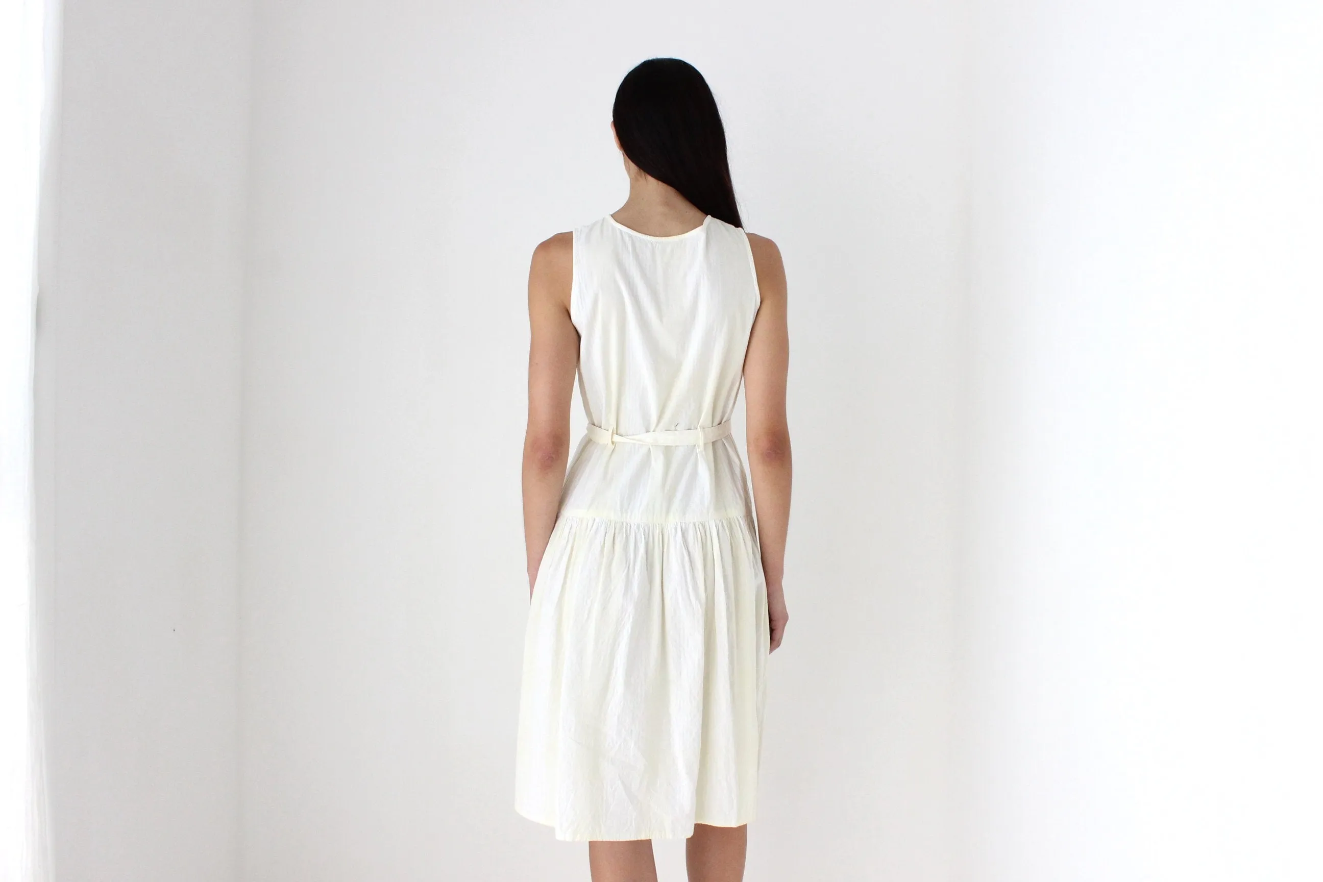 80s Italian Cotton Drop Waist Summer Smock