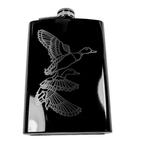 8oz BLACK Ducks Flask