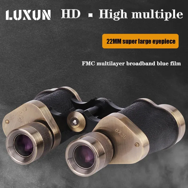 8X30 Military Binoculars HD High Power Low Light Night Vision FMC Broadband Coating BAK4 Prism Pure Copper Powerful Binoculars