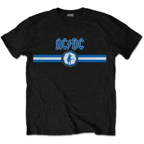 AC/DC | Official Band T-Shirt | Blue Logo & Stripe