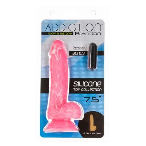 Addiction Brandon 7.5in Pink Glow In The Dark