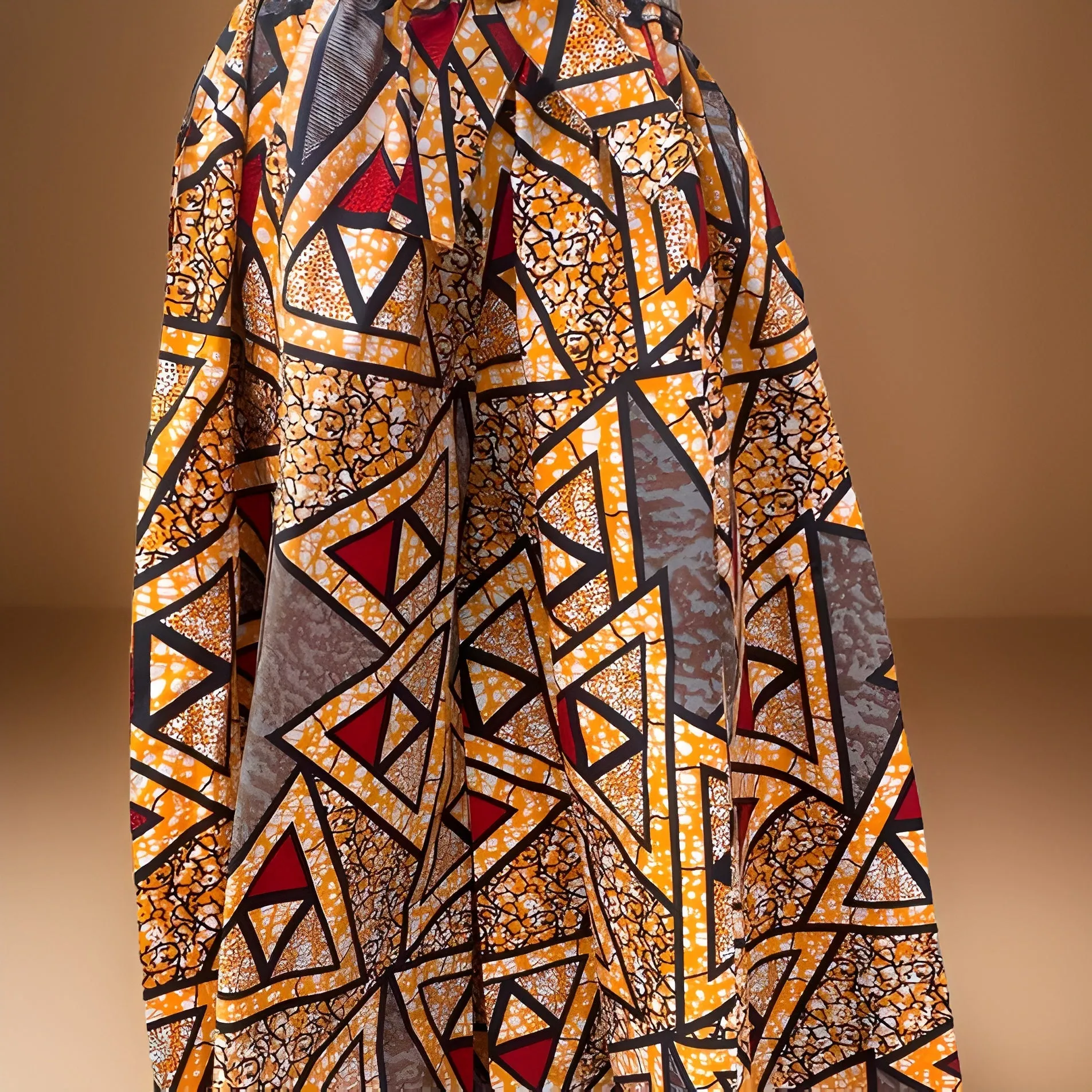 African Triangle Print Palazzo Pants