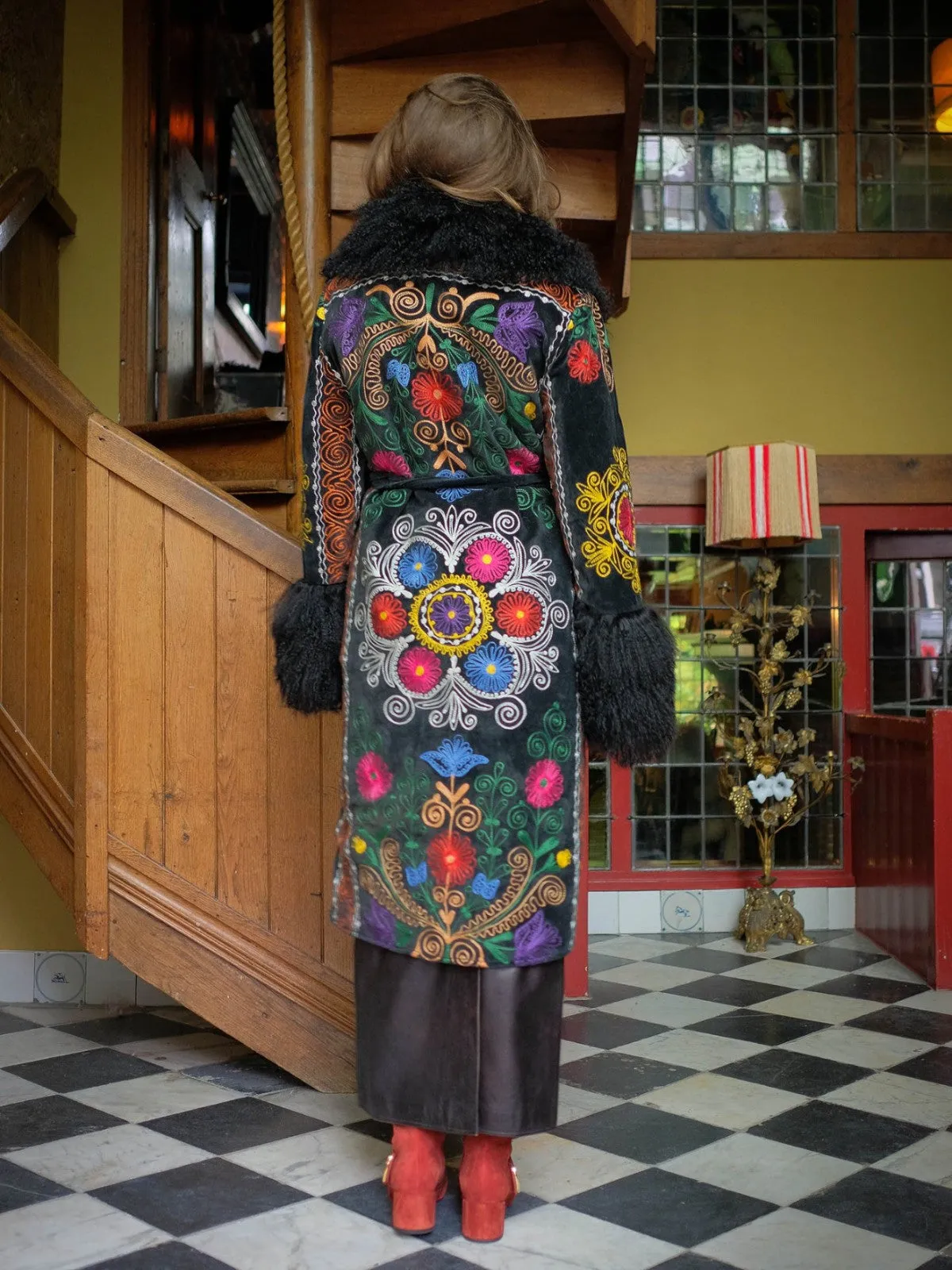 Aisara Wrap Coat - L | Multi Print/Black