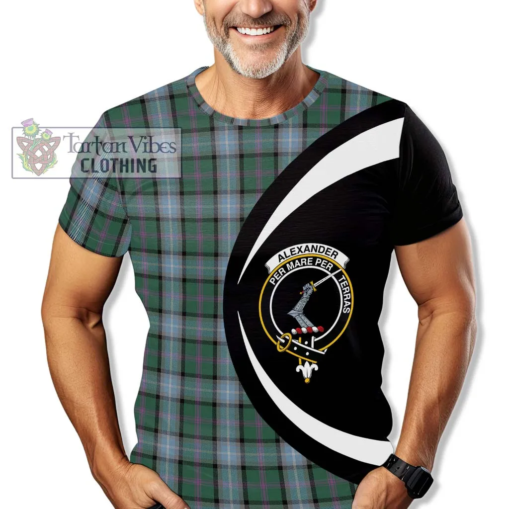 Alexander of Menstry Hunting Tartan T-Shirt with Family Crest Circle Style