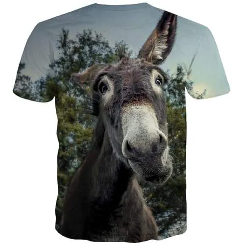 Animal T shirts Men Donkey Tshirt Printed Funny T-shirts 3d Harajuku Tshirts Novelty Lovely Tshirts Cool Short Sleeve Fashion