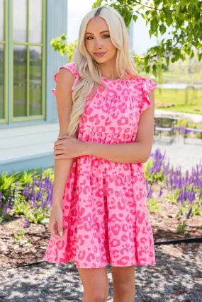 *APP EXCLUSIVE* Pink Leopard Babydoll Dress