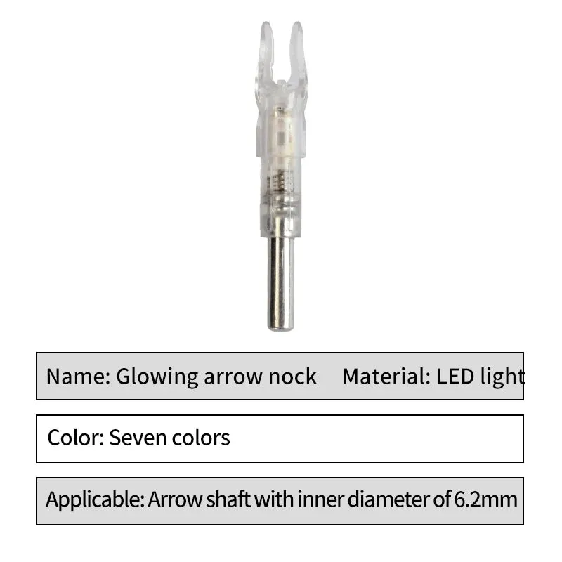 Archery Lighted Arrow Nocks LED Automatically Light up Glowing Fit ID 6.2 Mm Pins Pure Carbon Arrow Shaft
