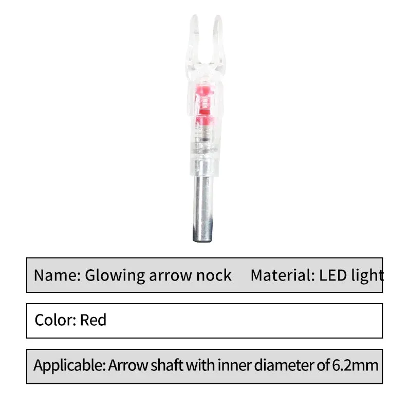 Archery Lighted Arrow Nocks LED Automatically Light up Glowing Fit ID 6.2 Mm Pins Pure Carbon Arrow Shaft