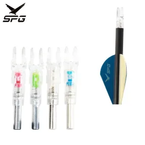 Archery Lighted Arrow Nocks LED Automatically Light up Glowing Fit ID 6.2 Mm Pins Pure Carbon Arrow Shaft
