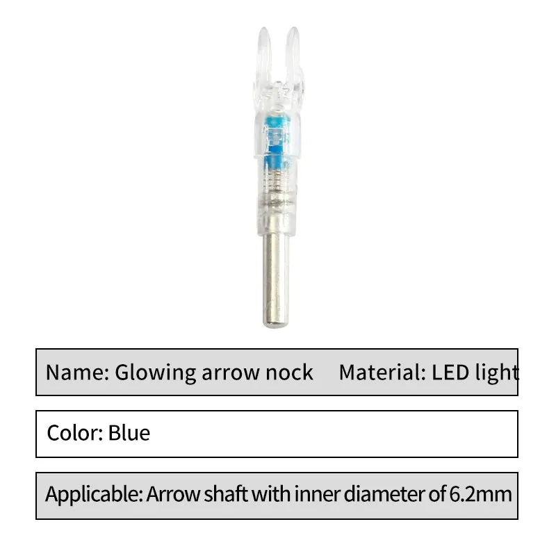 Archery Lighted Arrow Nocks LED Automatically Light up Glowing Fit ID 6.2 Mm Pins Pure Carbon Arrow Shaft