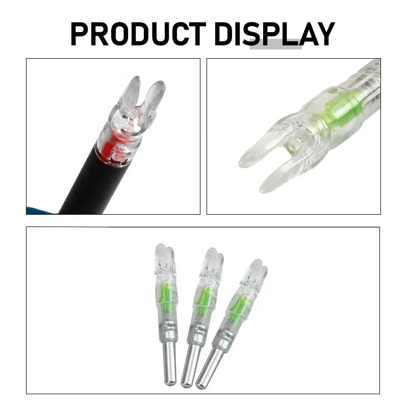 Archery Lighted Arrow Nocks LED Automatically Light up Glowing Fit ID 6.2 Mm Pins Pure Carbon Arrow Shaft