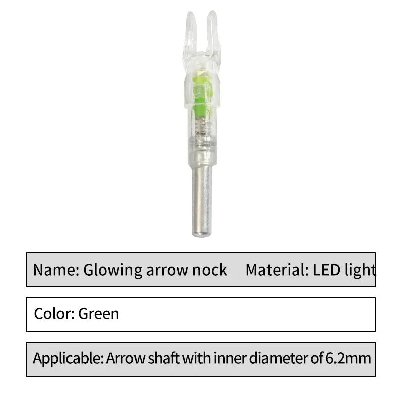 Archery Lighted Arrow Nocks LED Automatically Light up Glowing Fit ID 6.2 Mm Pins Pure Carbon Arrow Shaft