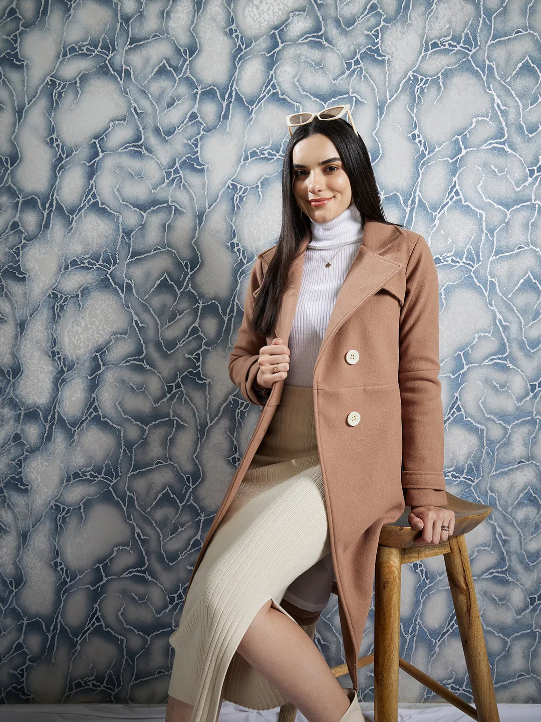 Athena Single Breasted Woollen Trench Coat