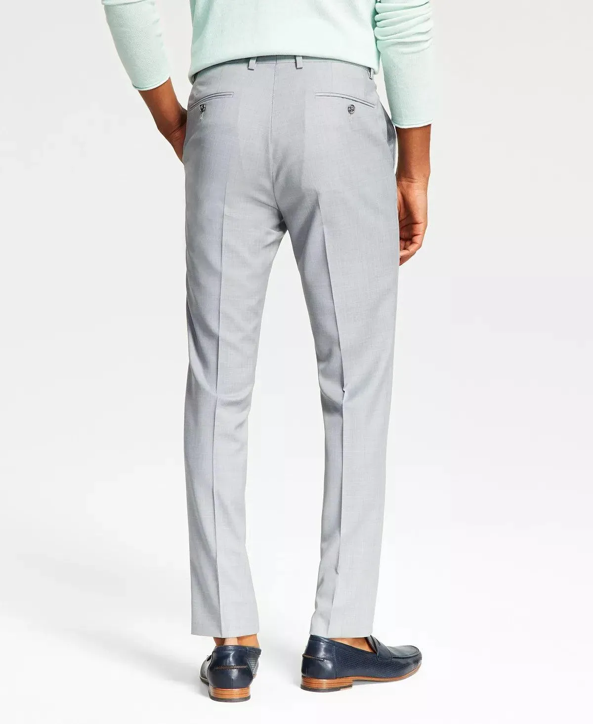 Bar Iii Mens Skinny fit Dress Pants 34 / 30 Grey Solid