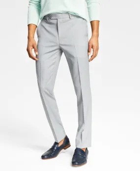 Bar Iii Mens Skinny fit Dress Pants 34 / 30 Grey Solid