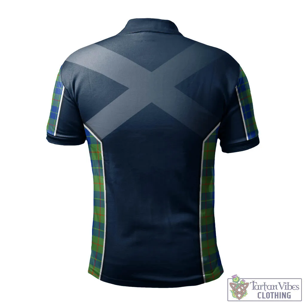 Barclay Hunting Ancient Tartan Men's Polo Shirt with Family Crest and Lion Rampant Vibes Sport Style