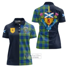 Barclay Hunting Ancient Tartan Women's Polo Shirt Alba with Scottish Lion Royal Arm Half Style
