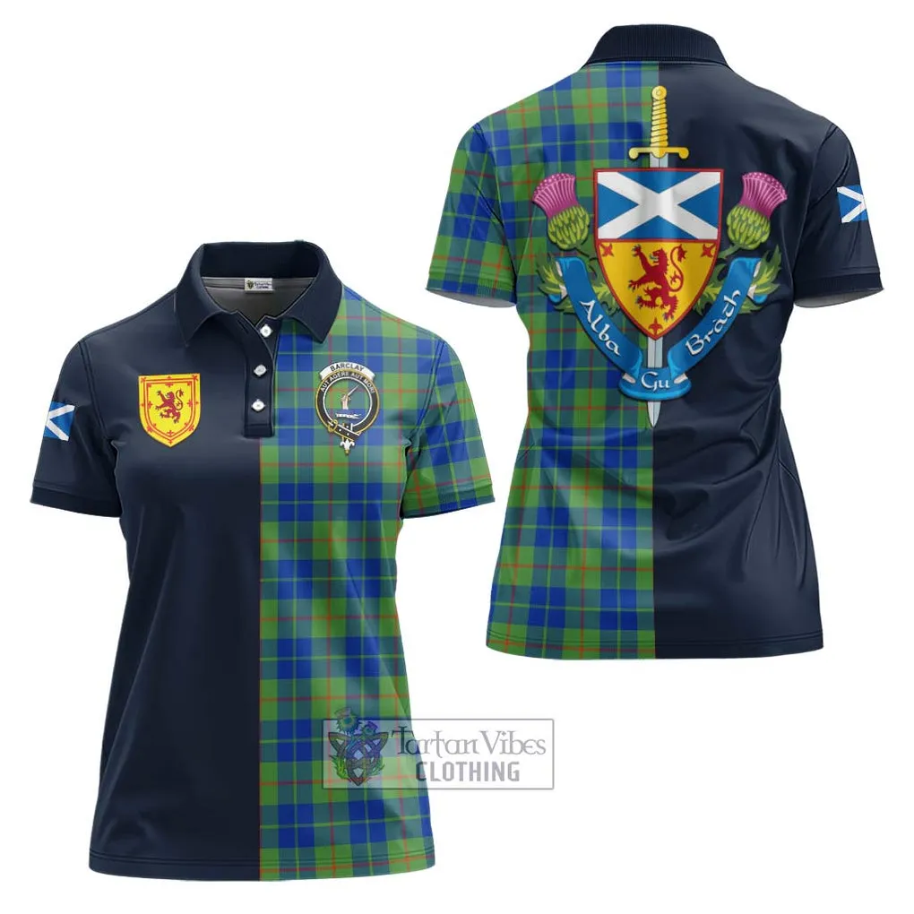 Barclay Hunting Ancient Tartan Women's Polo Shirt Alba with Scottish Lion Royal Arm Half Style