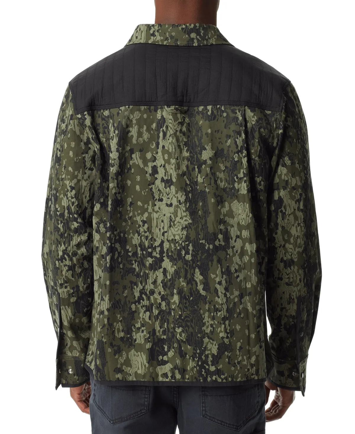 BASS OUTDOOR Men's Full Zip Shirt Jacket Shacket Coat Jacket Green Camo Large