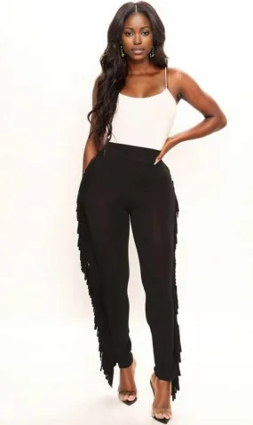 Black Fringe Pants