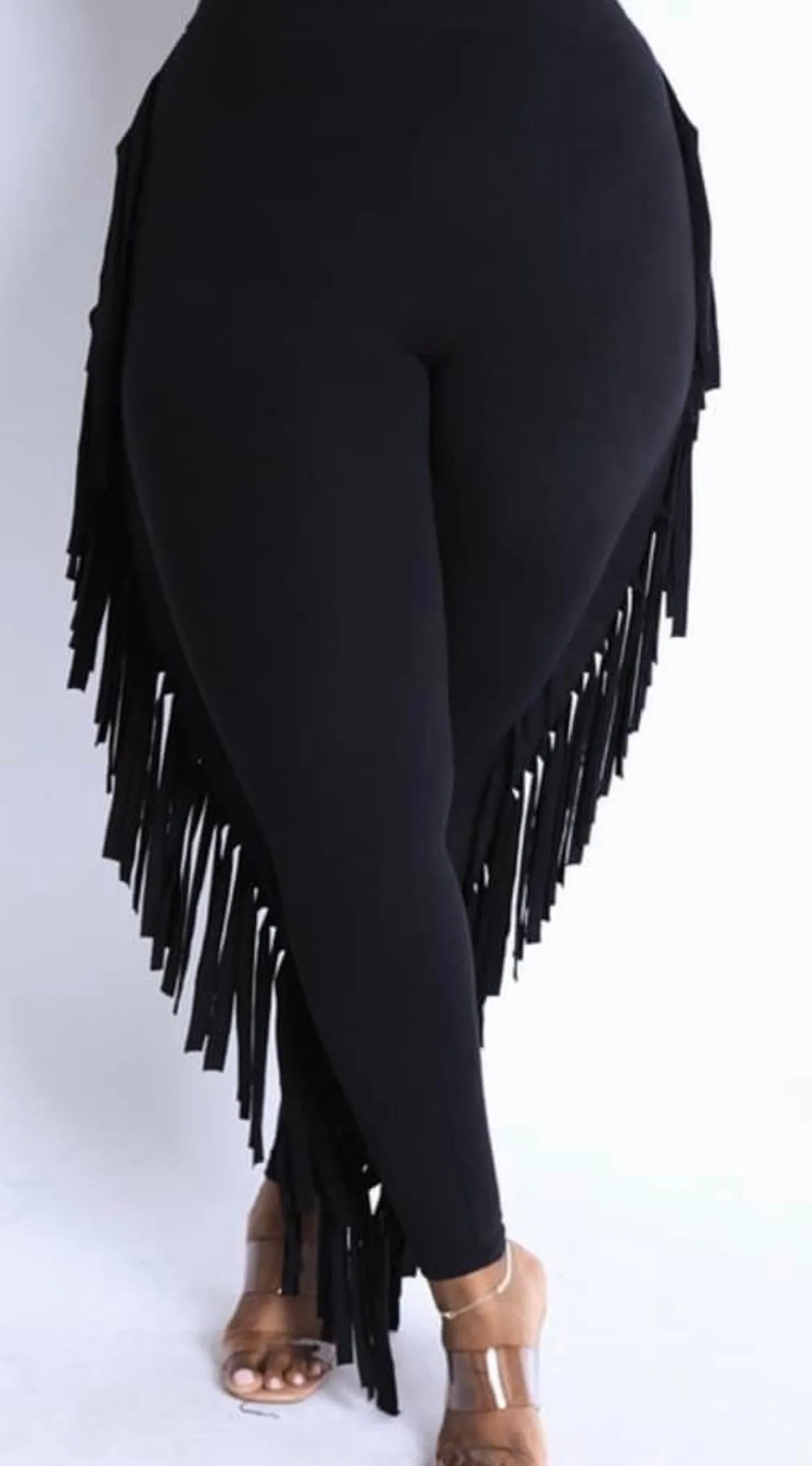 Black Fringe Pants