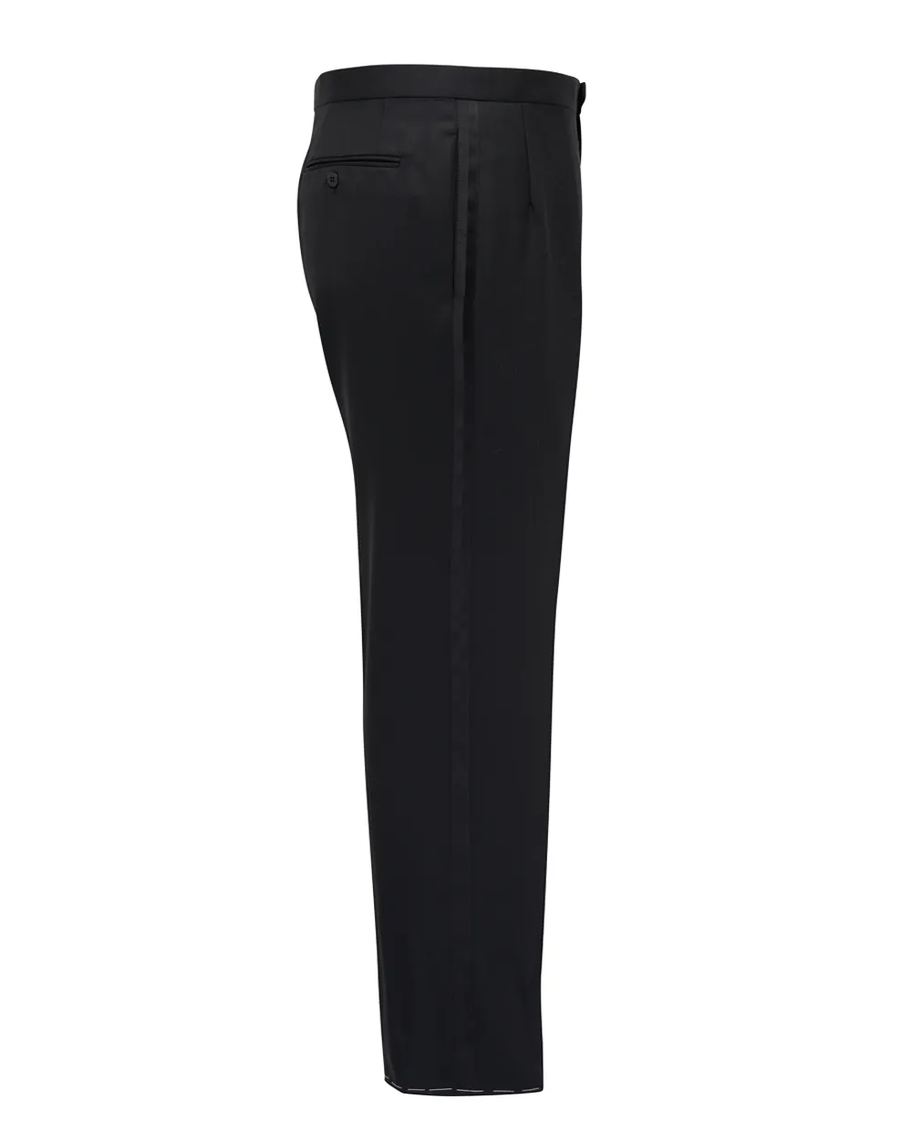 Black Satin Striped Tuxedo Trouser