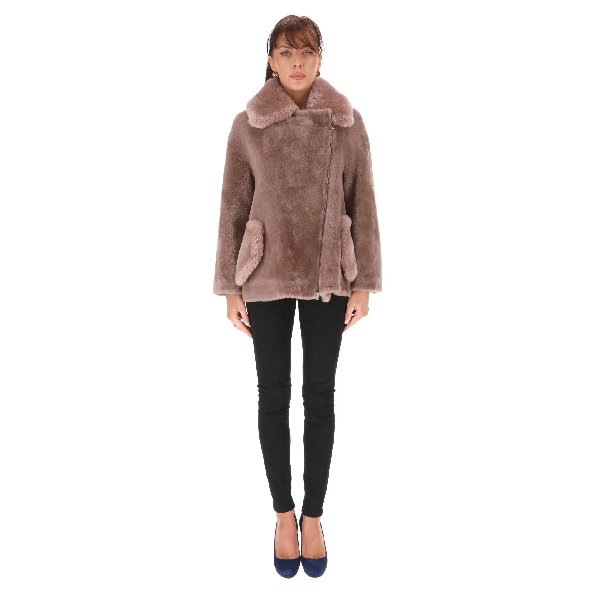 Blancha Sheepskin Teddy Coat. Size 38IT