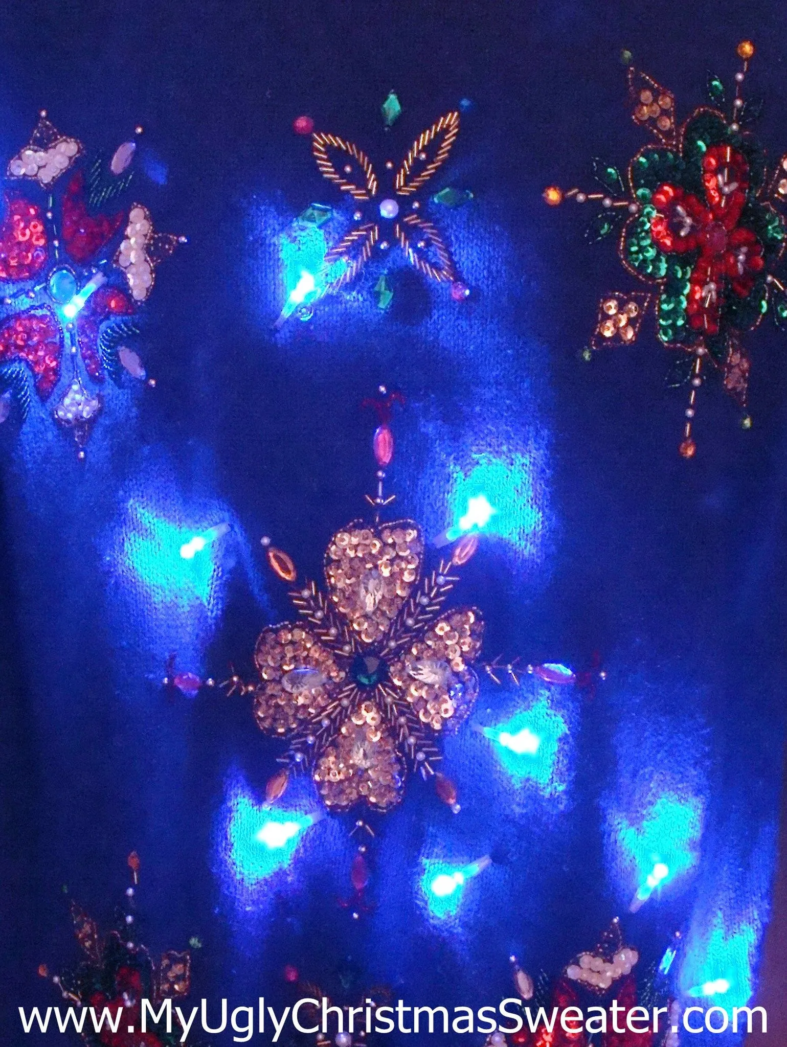 BLING Heaven on this Light Up Ugly Xmas Sweater