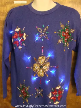 BLING Heaven on this Light Up Ugly Xmas Sweater