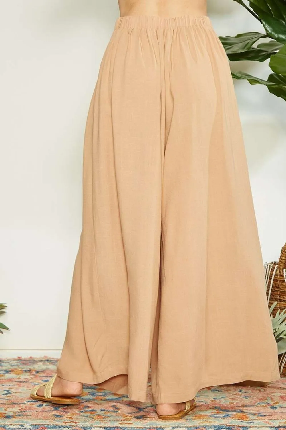 Blue Zone Planet |  Mittoshop Wrap Pleating Detail Wide Leg Pants