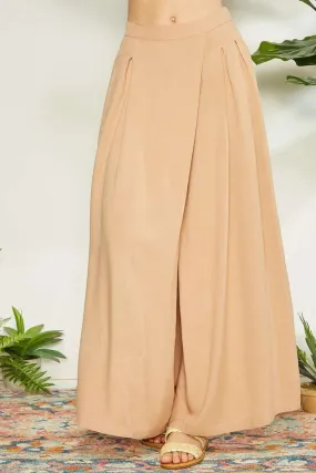 Blue Zone Planet |  Mittoshop Wrap Pleating Detail Wide Leg Pants