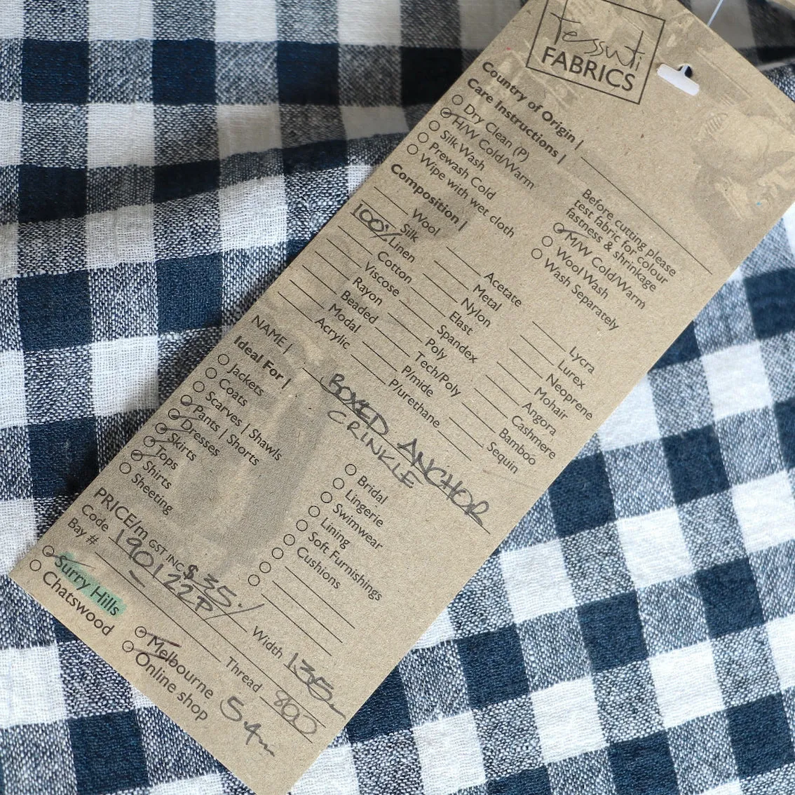 Boxed Anchor Crinkle Linen