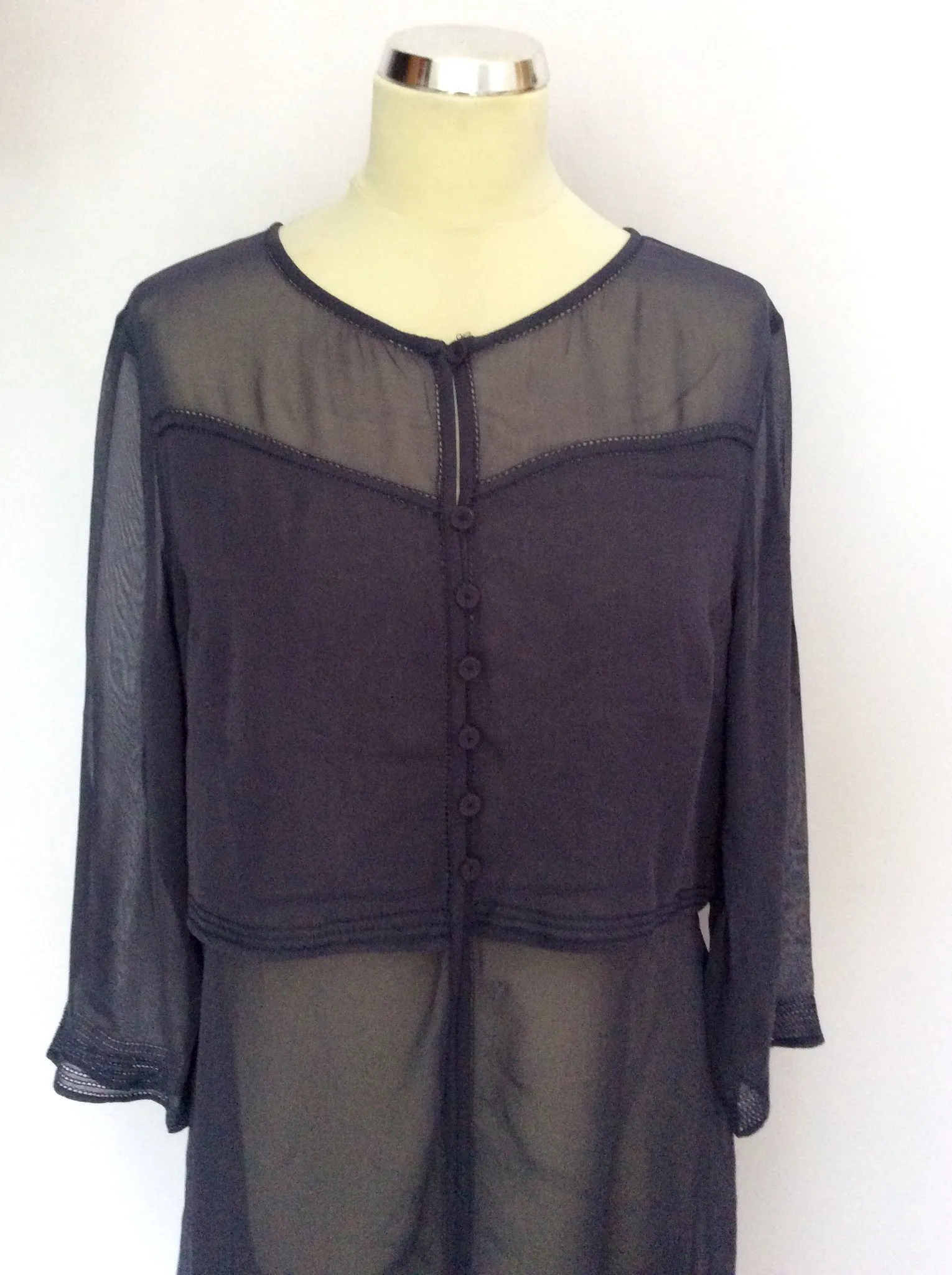 BRAND NEW NITYA DARK BLUE DUSTER COAT SIZE 40 UK 12