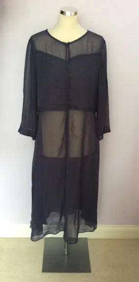 BRAND NEW NITYA DARK BLUE DUSTER COAT SIZE 40 UK 12