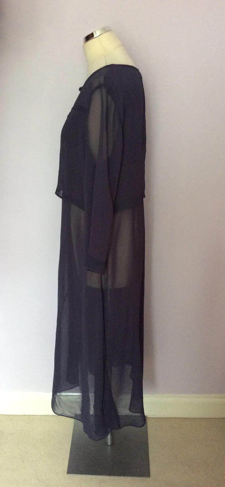 BRAND NEW NITYA DARK BLUE DUSTER COAT SIZE 40 UK 12