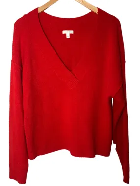 Bright Winter Scarlet V-Neck Sweater