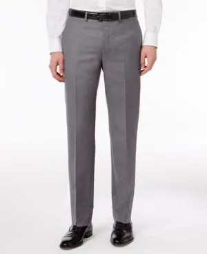 Calvin Klein Mens Slim fit Dress Pants 29 / 30 Grey Solid Stretch
