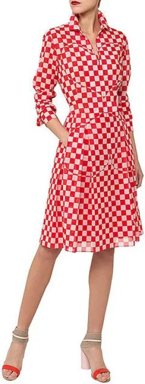 Checker-Print Shirt-Dress