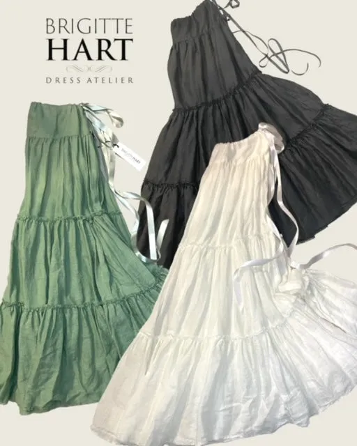 CLEMENTINE SKIRT - Black Luxe Linen - Best Seller