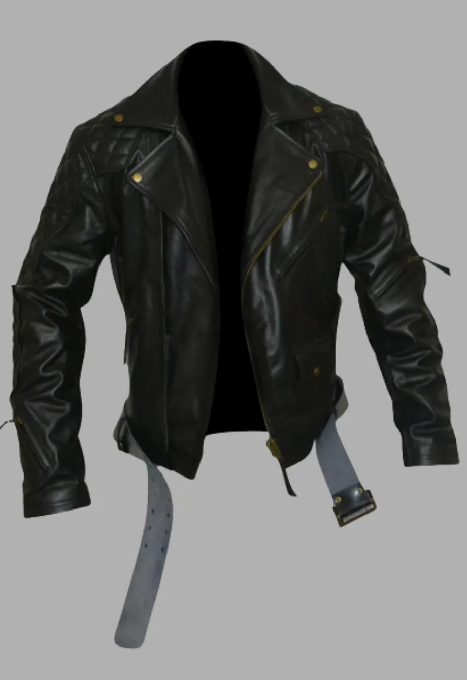 Columbia Motorbike Quilted Biker Leather Jacket Men's